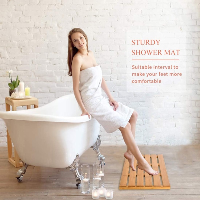Bamboo Bath Mat Supplier - Non Slip Foldable Shower Mat
