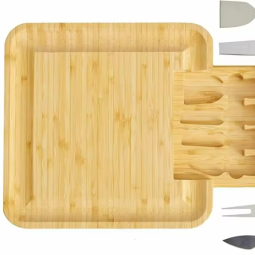 Bamboo Charcuterie Board Manufacturer - Drawer Cheese Platter Set