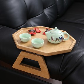 Bamboo Sofa Tray Supplier - Foldable Armrest Organizer OEM/ODM