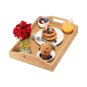 Bamboo Serving Tray Factory - Customizable with Handles OEM
