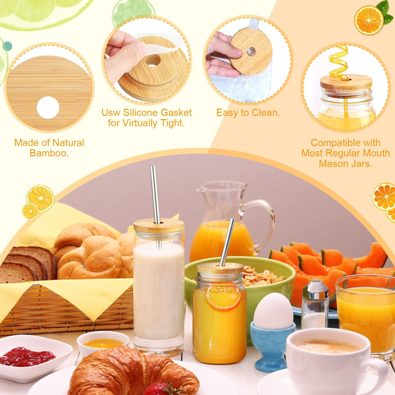 Bamboo Tea Cup Lids Manufacturer - Classic Style Straw Hole Custom