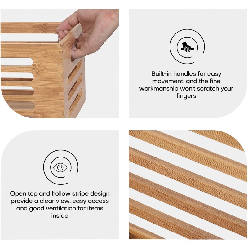 Bamboo Storage Boxes Factory - Decorative Crate Baskets Custom