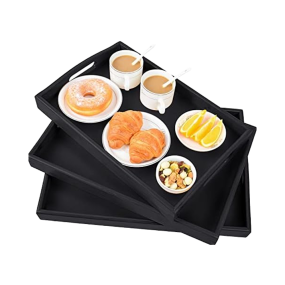 Bamboo Serving Tray Supplier - Black Handles Kitchen Platters