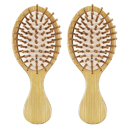 Bamboo Travel Brushes Manufacturer - 2 PCS Wooden Bristles Detangler