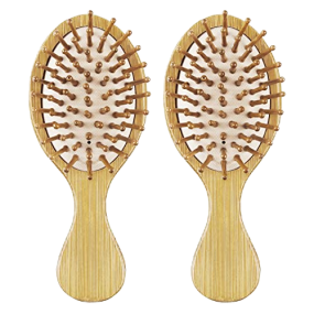 Bamboo Travel Brushes Manufacturer - 2 PCS Wooden Bristles Detangler