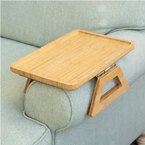 Bamboo Sofa Tray Supplier - Clip on Couch Armrest Table