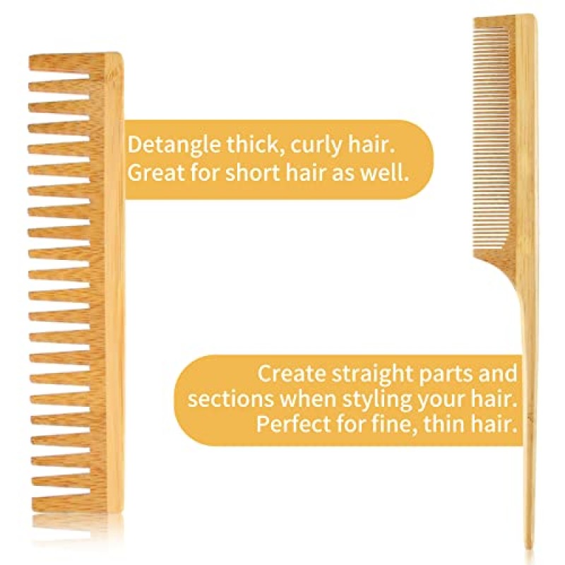 Bamboo Hair Combs Supplier - 4 PCS Paddle Massage Combs Wholesale