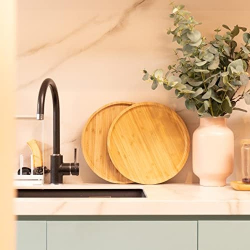 Bamboo Serving Tray Supplier - 9.8 Inch Wood Board Home Decor