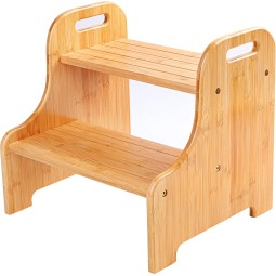 Bamboo Step Stool Manufacturer - 2 Step with Cutout Handles Custom