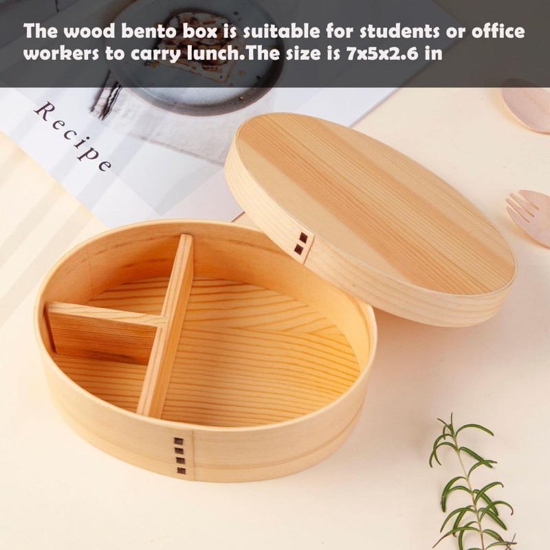 Bamboo Bento Lunch Box Supplier - with Divider for Outdoor