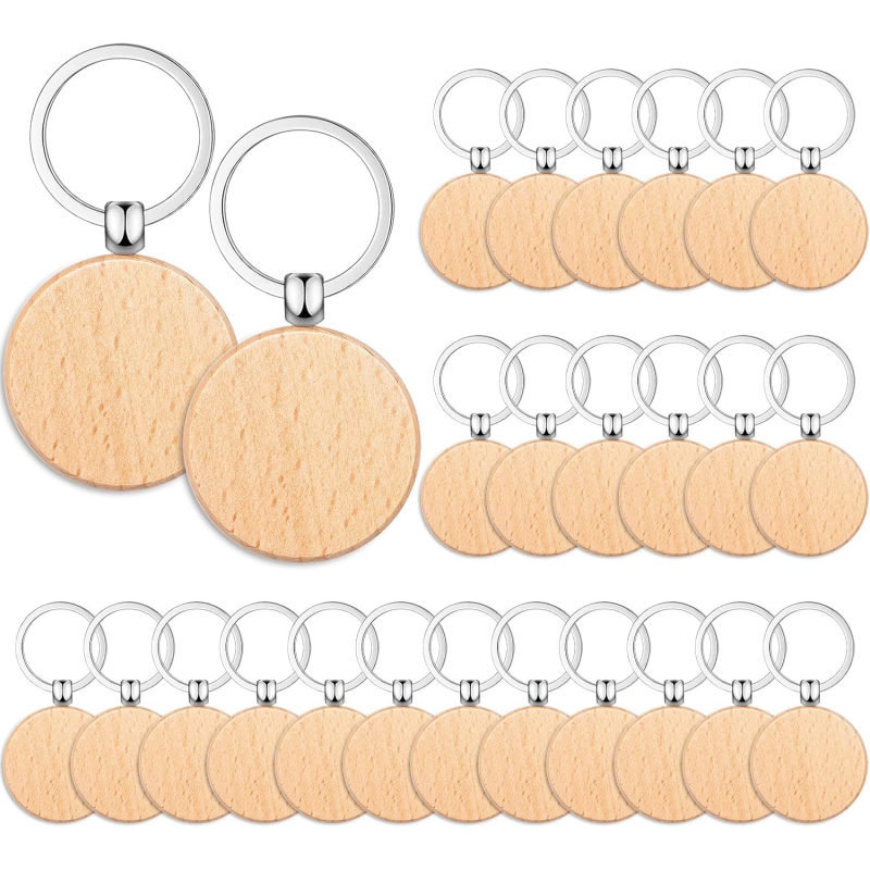 Bamboo Keychain Blanks Supplier - Unfinished Wood Rounds DIY
