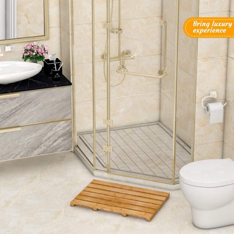 Bamboo Bath Mat Supplier - Non Slip Foldable Shower Mat