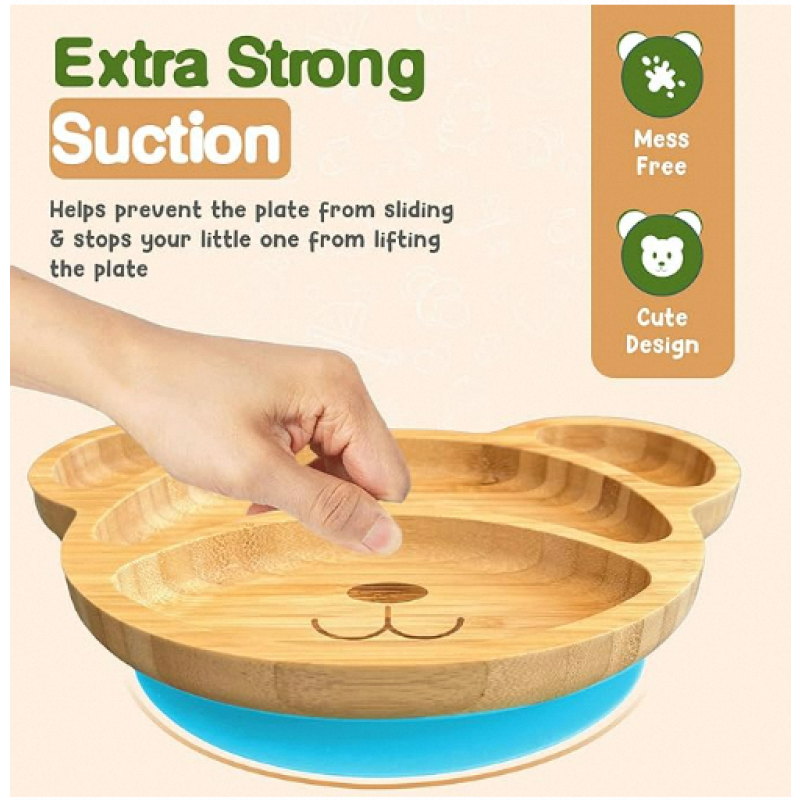 Bamboo Snack Plate Manufacturer - Cartoon Bear Fruit Design