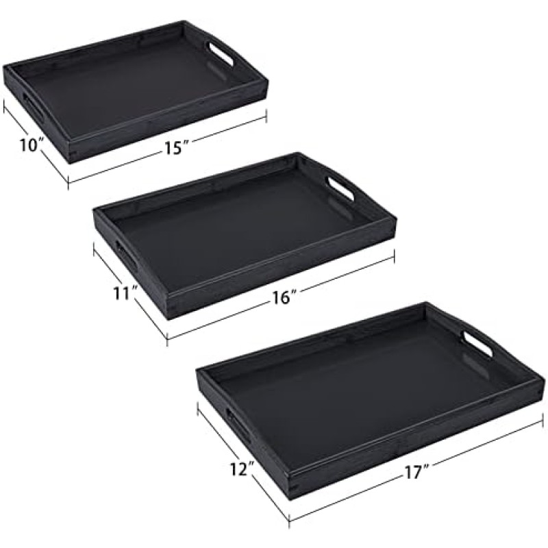 Bamboo Serving Tray Supplier - Black Handles Kitchen Platters