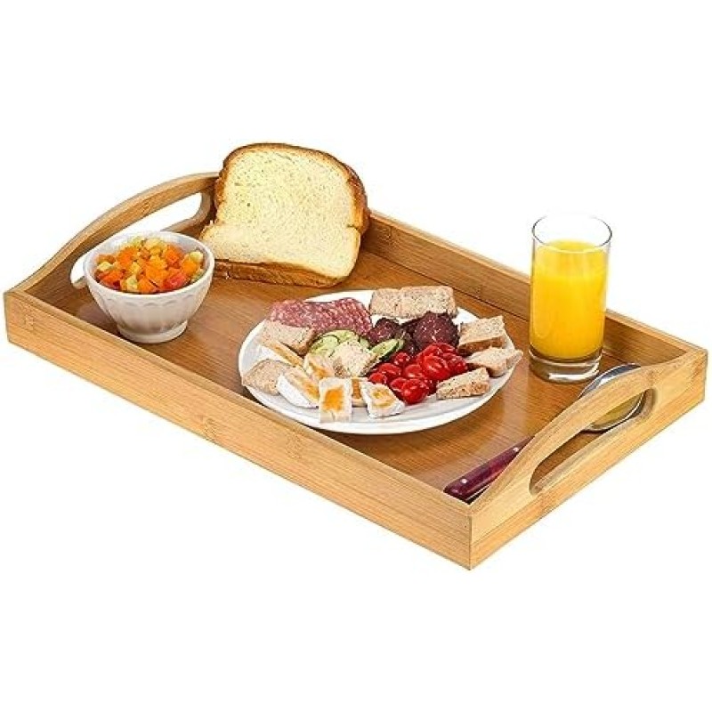 Bamboo Serving Tray Factory - Customizable with Handles OEM
