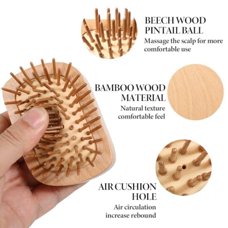 Wooden Hairbrush Manufacturer - Bamboo Pins Scalp Massage Custom