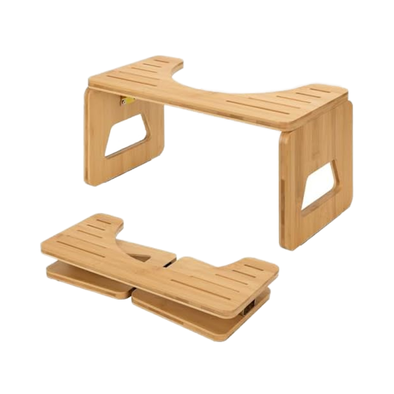Bamboo Toilet Stool Supplier - Folding Waterproof Squatting Design