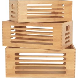 Bamboo Storage Boxes Factory - Decorative Crate Baskets Custom