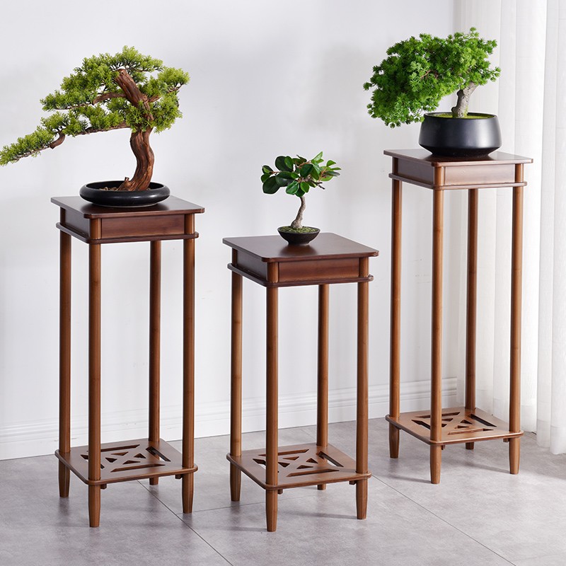 Bamboo Flower Display Rack Manufacturer - Minimalist Pot Holder