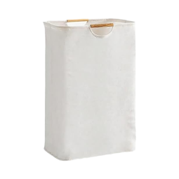 Bamboo Laundry Basket Manufacturer - White 72L Wooden Handle