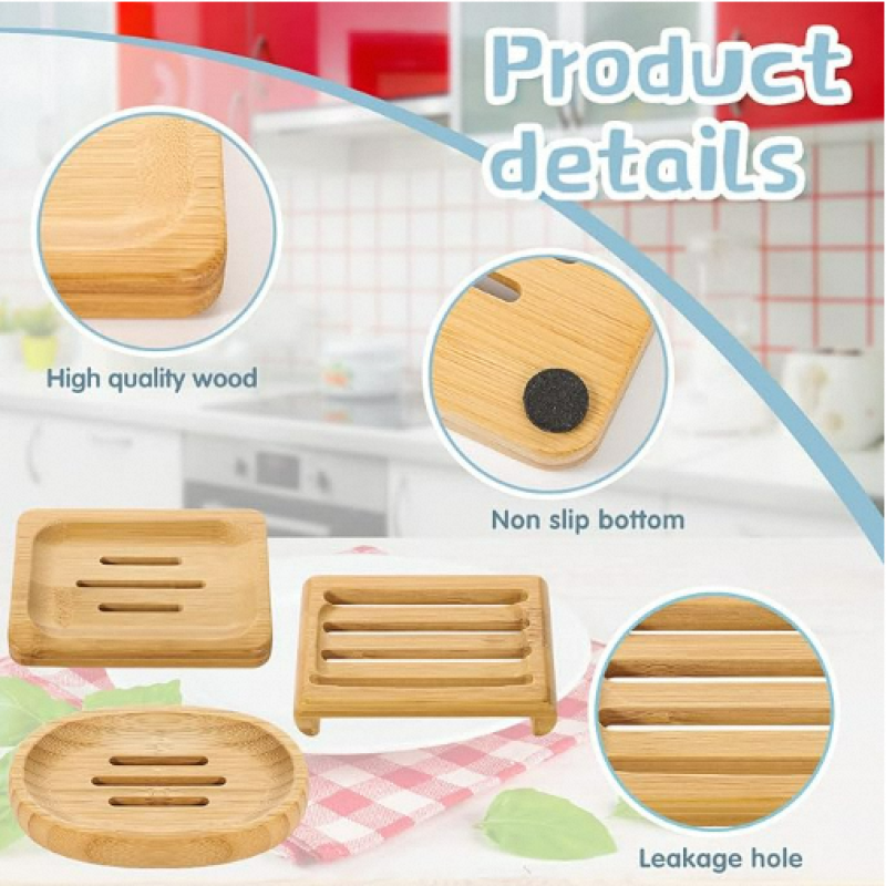 Bamboo Soap Dish Supplier - 3 Types Self Draining Holder