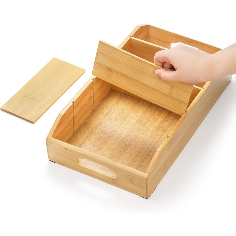 Bamboo Kitchen Storage Box Factory - 5 Layer Removable Dividers