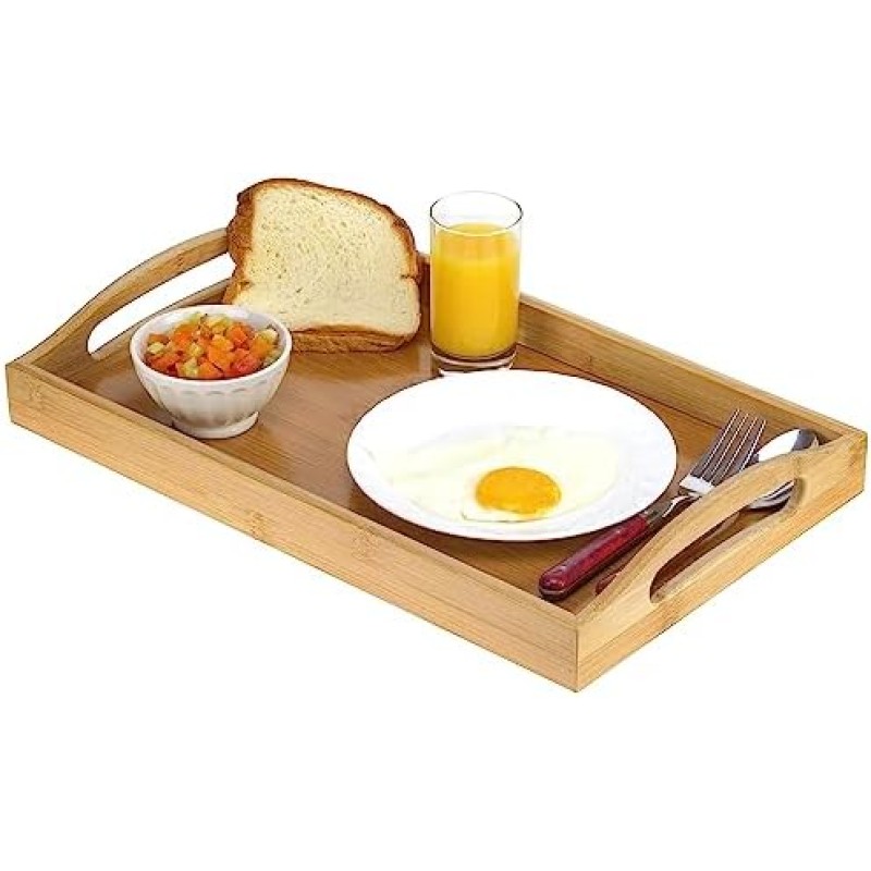 Bamboo Serving Tray Factory - Customizable with Handles OEM