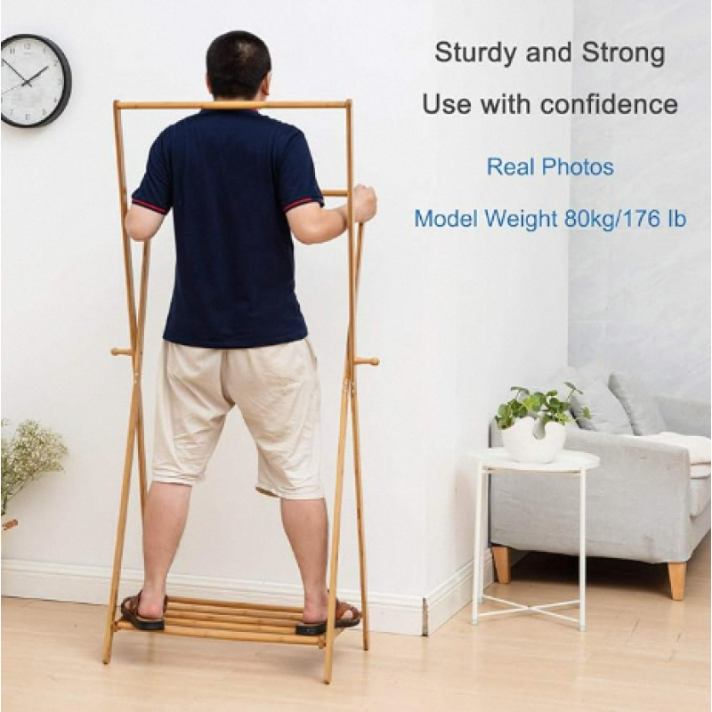 Bamboo Clothing Rack Factory - Foldable Kids Coat Hanger Stand