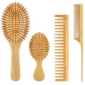 Bamboo Hair Combs Supplier - 4 PCS Paddle Massage Combs Wholesale