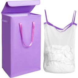 Bamboo Laundry Basket Supplier - Iron Foldable Canvas Storage