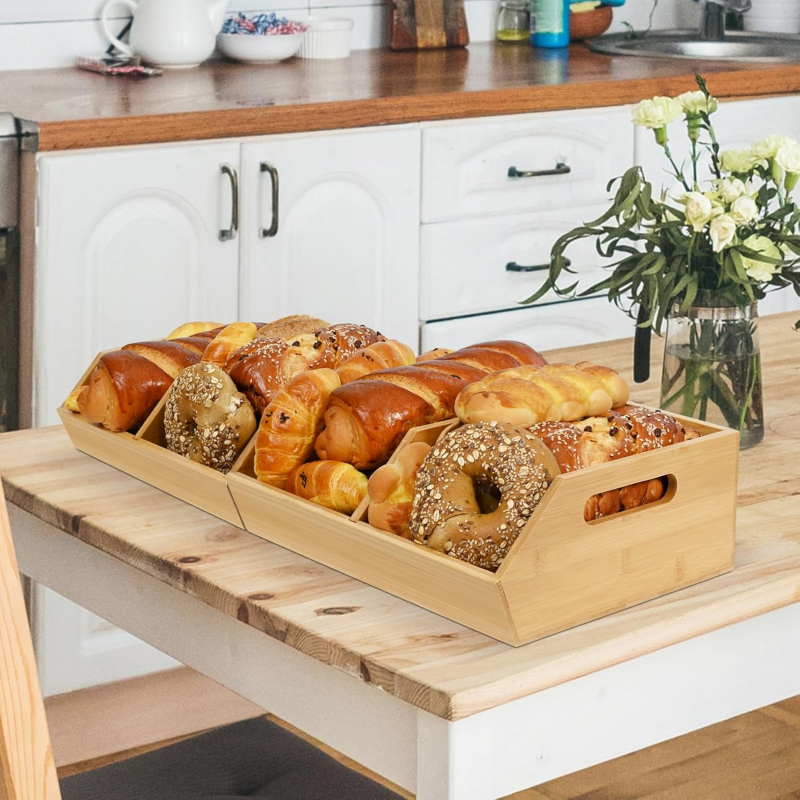 Bamboo Storage Baskets Factory - 4 Compartment Potato Onion Bin