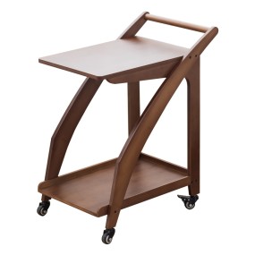 Bamboo Kitchen Cart Factory - Wheeled Mobile Double Layer