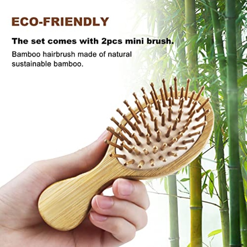 Bamboo Travel Brushes Manufacturer - 2 PCS Wooden Bristles Detangler