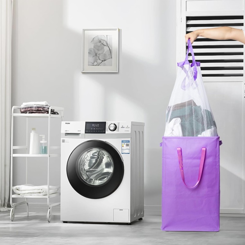 Bamboo Laundry Basket Supplier - Iron Foldable Canvas Storage