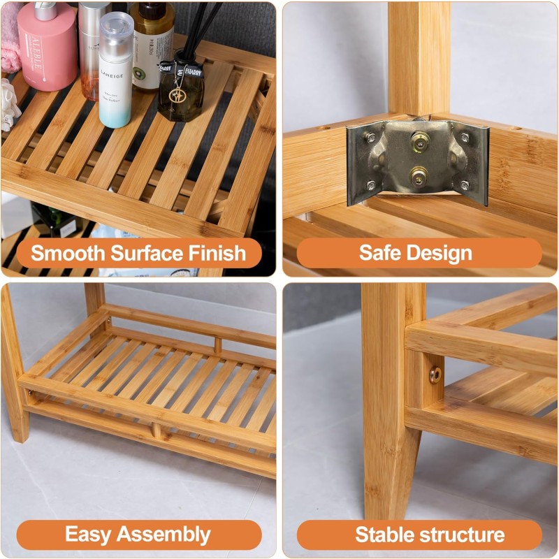 Bamboo Shower Bench Factory - Storage Shelf Stool Chair OEM