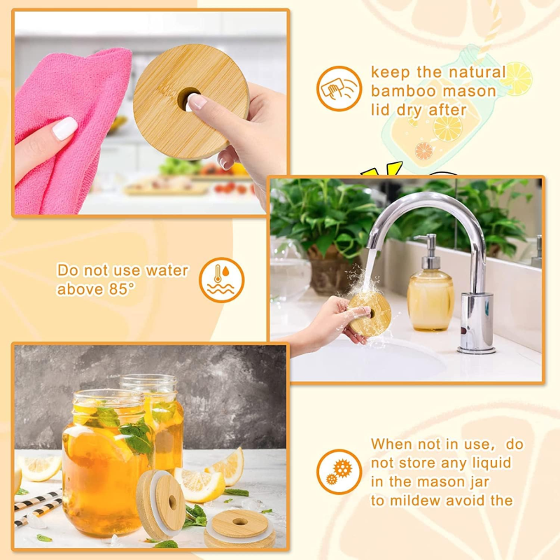 Bamboo Cup Lids Supplier - 70mm Reusable with Straw Hole OEM