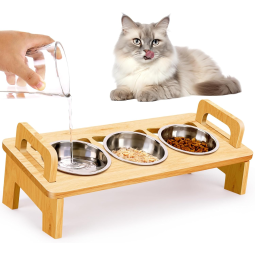 Cat Food Bowl Set Manufacturer - 3 Stainless Steel Elevated Design