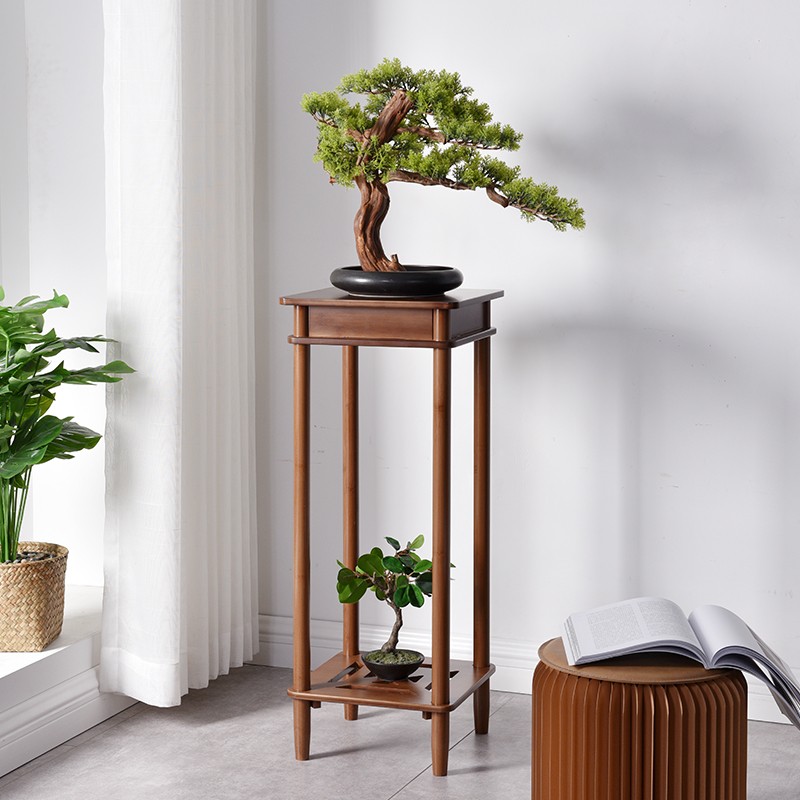 Bamboo Flower Display Rack Manufacturer - Minimalist Pot Holder