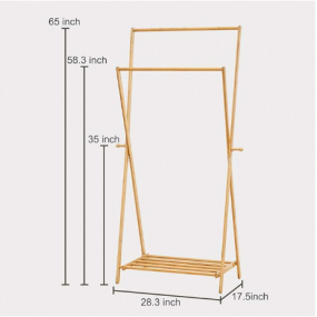 Bamboo Clothing Rack Factory - Foldable Kids Coat Hanger Stand