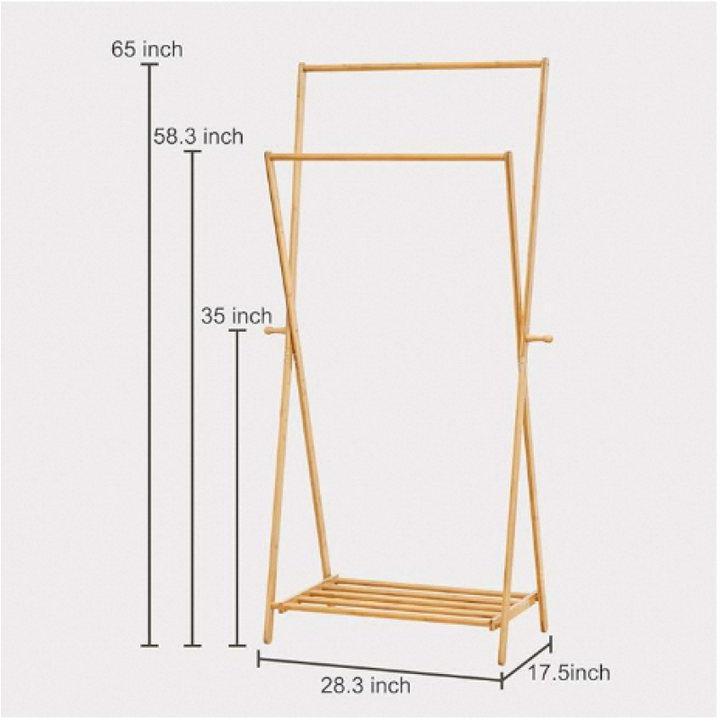 Bamboo Clothing Rack Factory - Foldable Kids Coat Hanger Stand