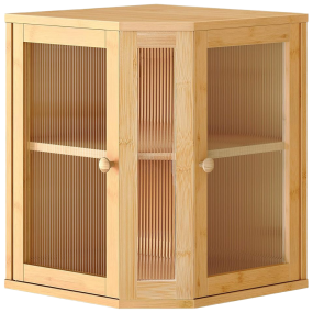 Bamboo Bread Box Manufacturer - Dual Rippled Acrylic Doors