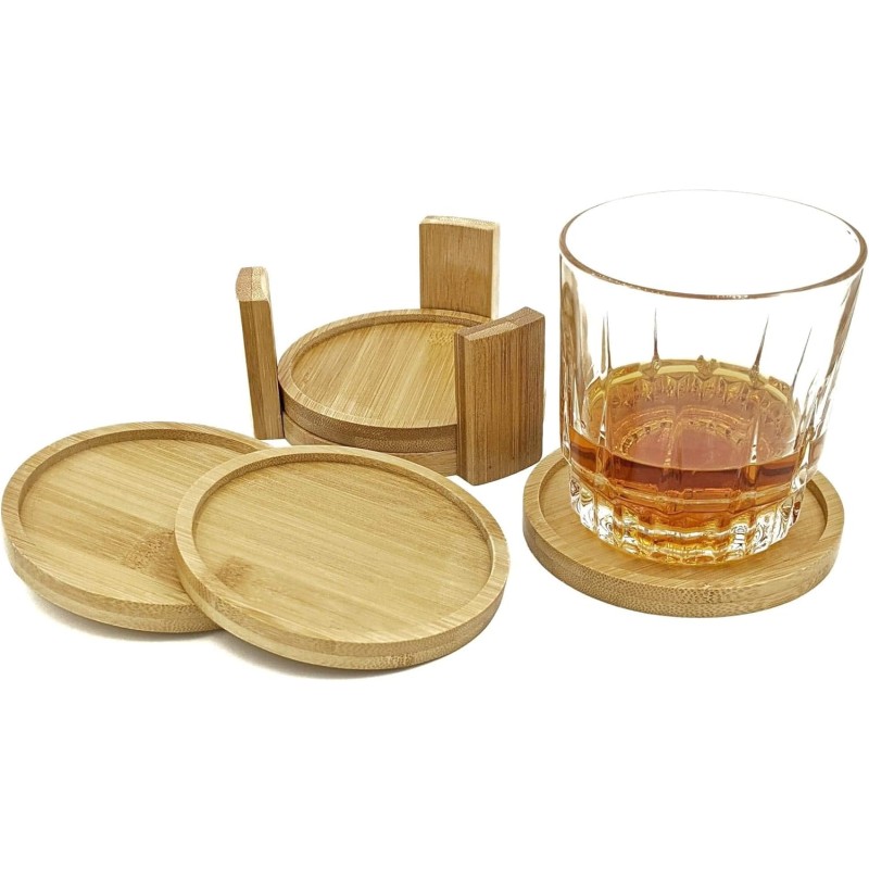 Bamboo Coaster Set Factory - Natural Wood Drink Holders Bulk