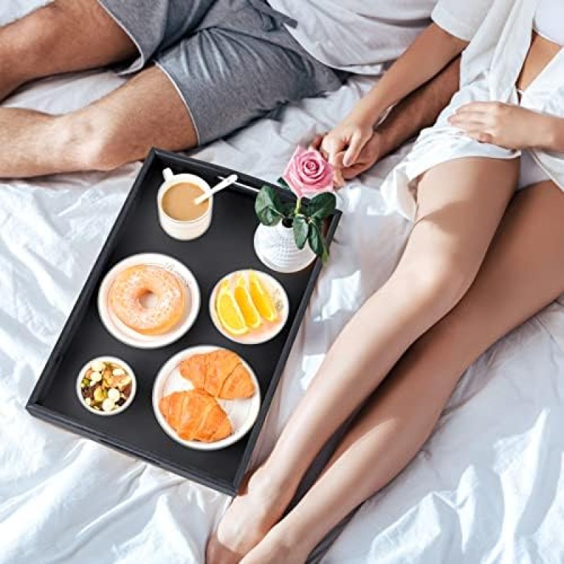 Bamboo Serving Tray Supplier - Black Handles Kitchen Platters