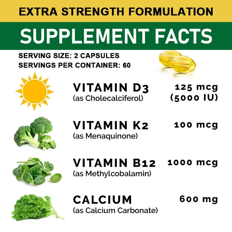 Vitamin D3 K2 Capsules Manufacturer - OEM Custom Bone Health Softgel