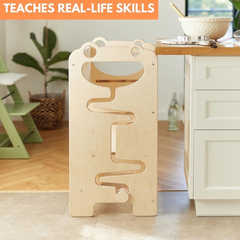 Toddler Kitchen Helper Manufacturer - Baby Learning Tower Kids Step Stool Home Wood Helper