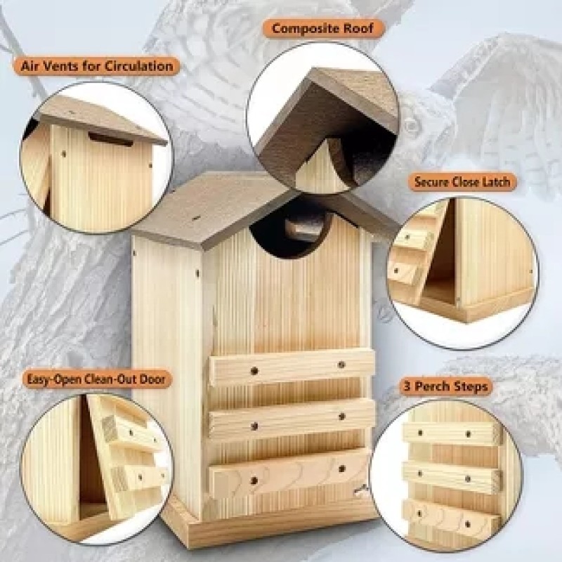 Owl Houses Manufacturer - Outer Trails Owl Houses with Composite Weather-Tight Roof