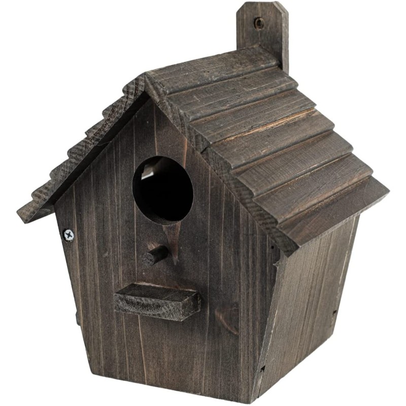 Outside Birdhouse Factory - JUNJI Outside with Pole Wooden Bird House for Finch Bluebird