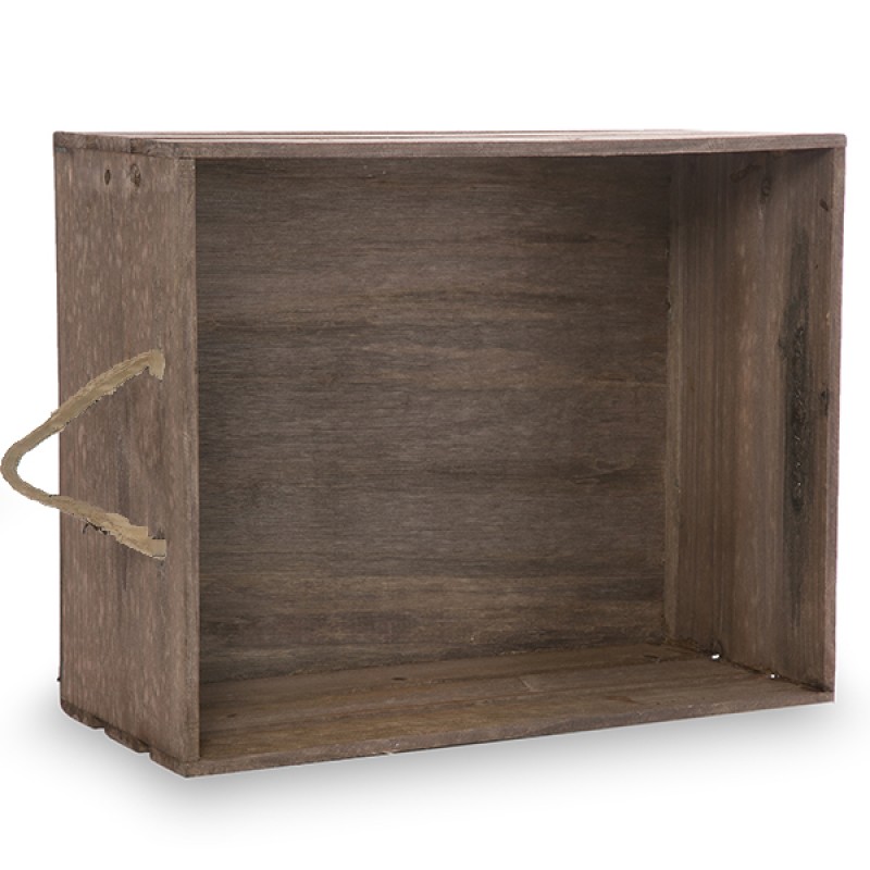 Antique Crate Box Factory - JUNJI Antique Vintage Wood Fruit Slatted Crate with Hemp Rope