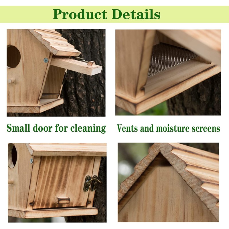 Outdoor Nest Boxes Supplier - JUNJI Outdoor Wooden Nest Boxes Bluebird Hanging Rustic