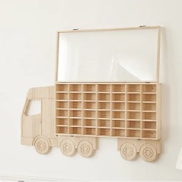 Toy Car Display Rack Factory - Wood Toy Car Rack Holds 42 Diecast Cars Organizer Cabinet